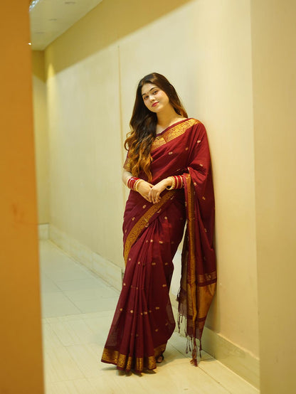 Madhurai Tangail Heritage Silk Saree – ELTU001