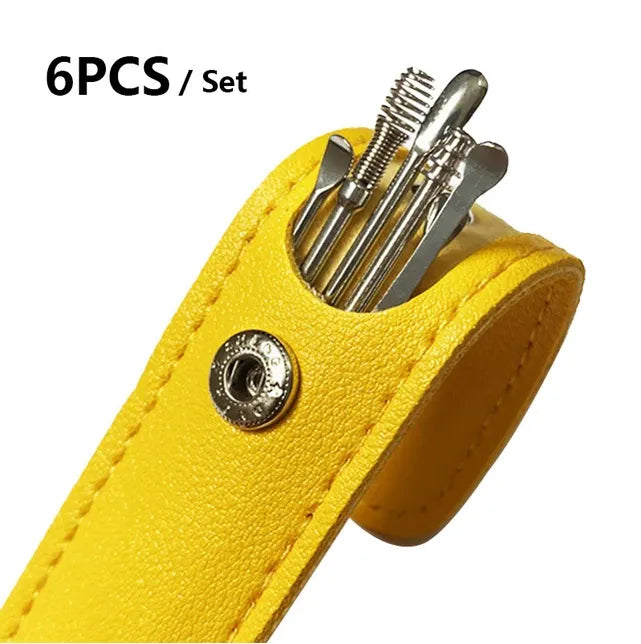 6 PCS Ear Pick Set – Portable Ear Cleaner | Stainless Steel With Leather Case | Ear Wax Removal Kit