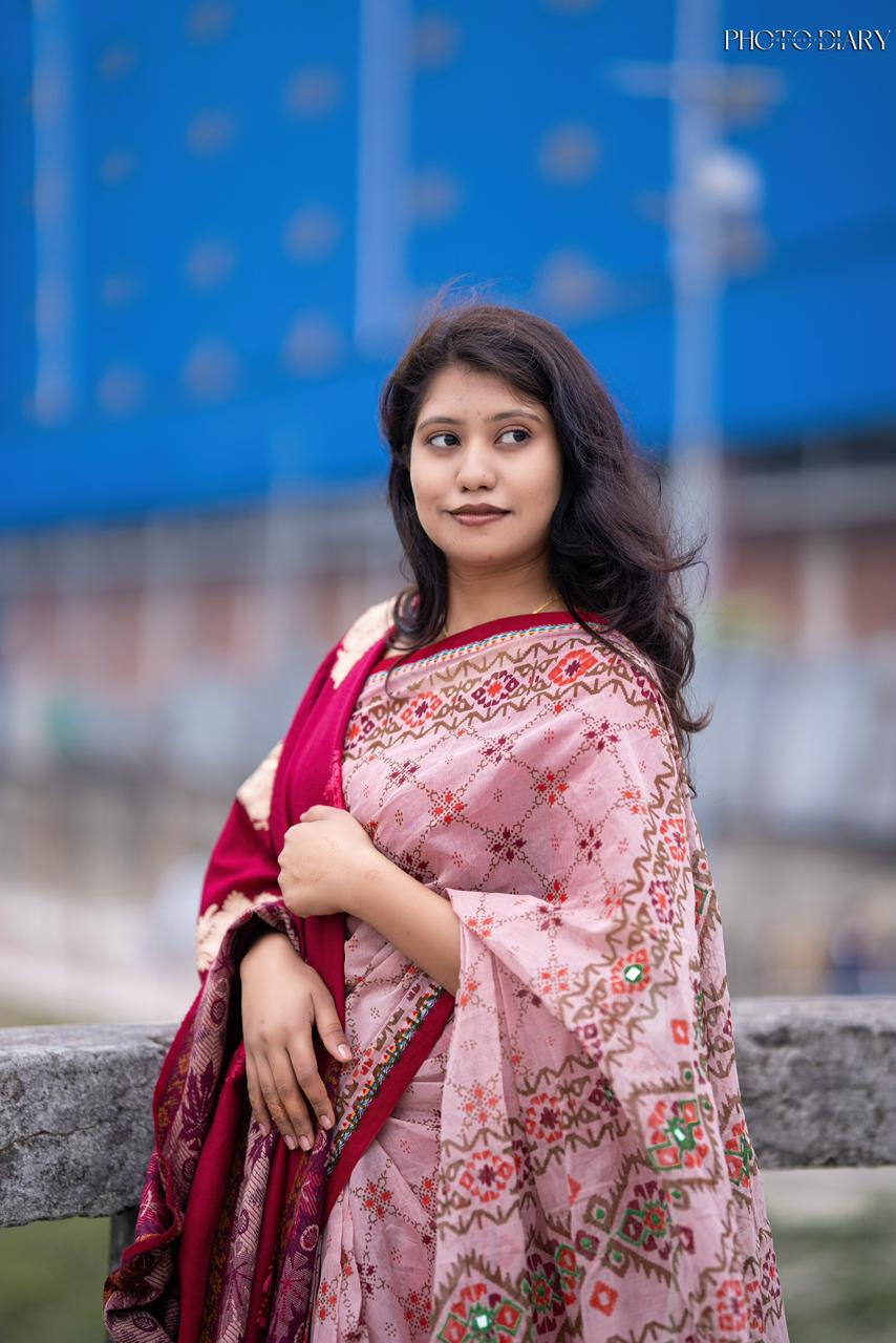 Premium Boutique Silk Saree | 14 Hands Long | Hand Embroidered & Thread Work | Matching Blouse Piece