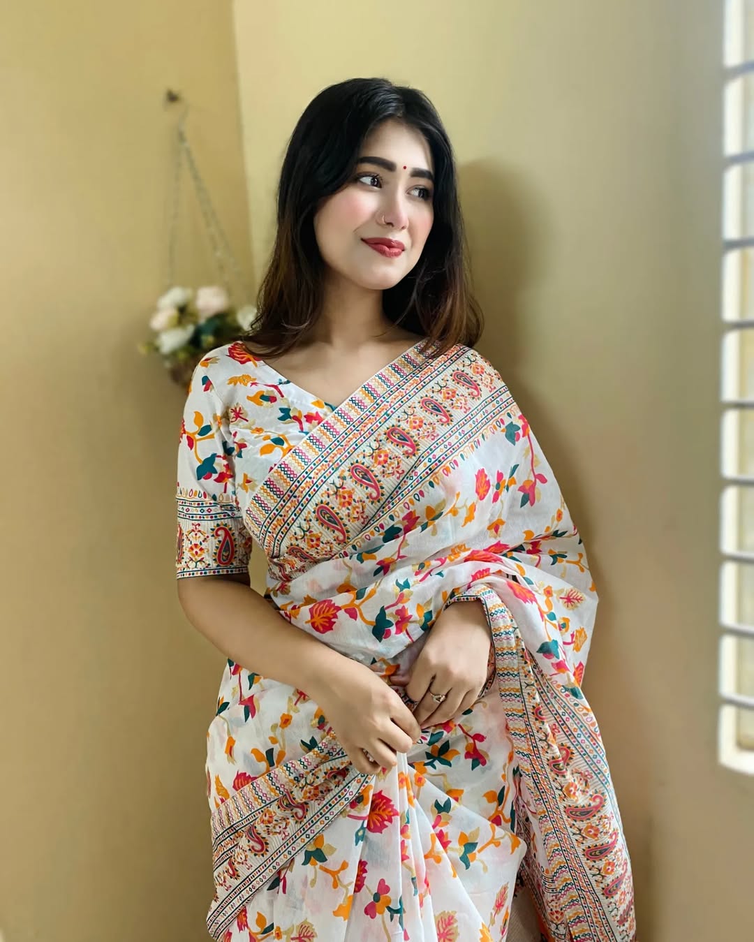 Half Silk Jamdani Saree with Free Blouse Piece | Free Delivery